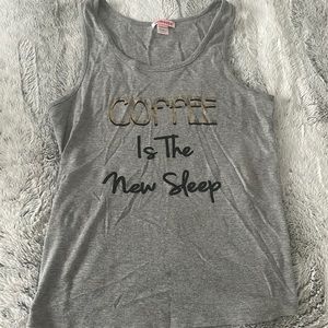 Dollhouse “ Coffee is the new sleep “ sleep tank Size M